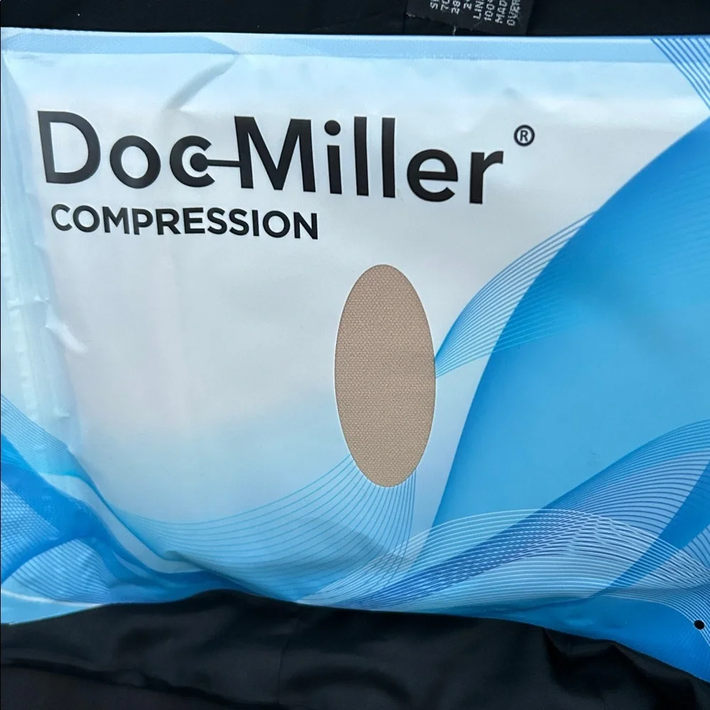 NWT MIP Unopened Doc Miller Pair Compression Socks Beige Open Toe Size L Unisex